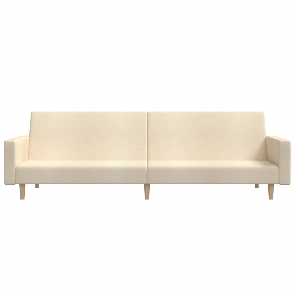 Schlafsofa 2-Sitzer Creme Stoff