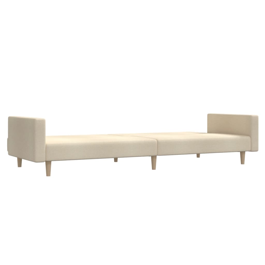 Schlafsofa 2-Sitzer Creme Stoff