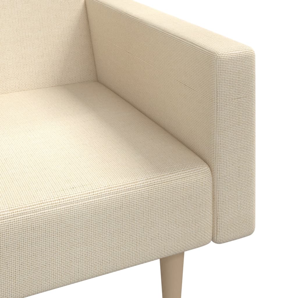 Schlafsofa 2-Sitzer Creme Stoff