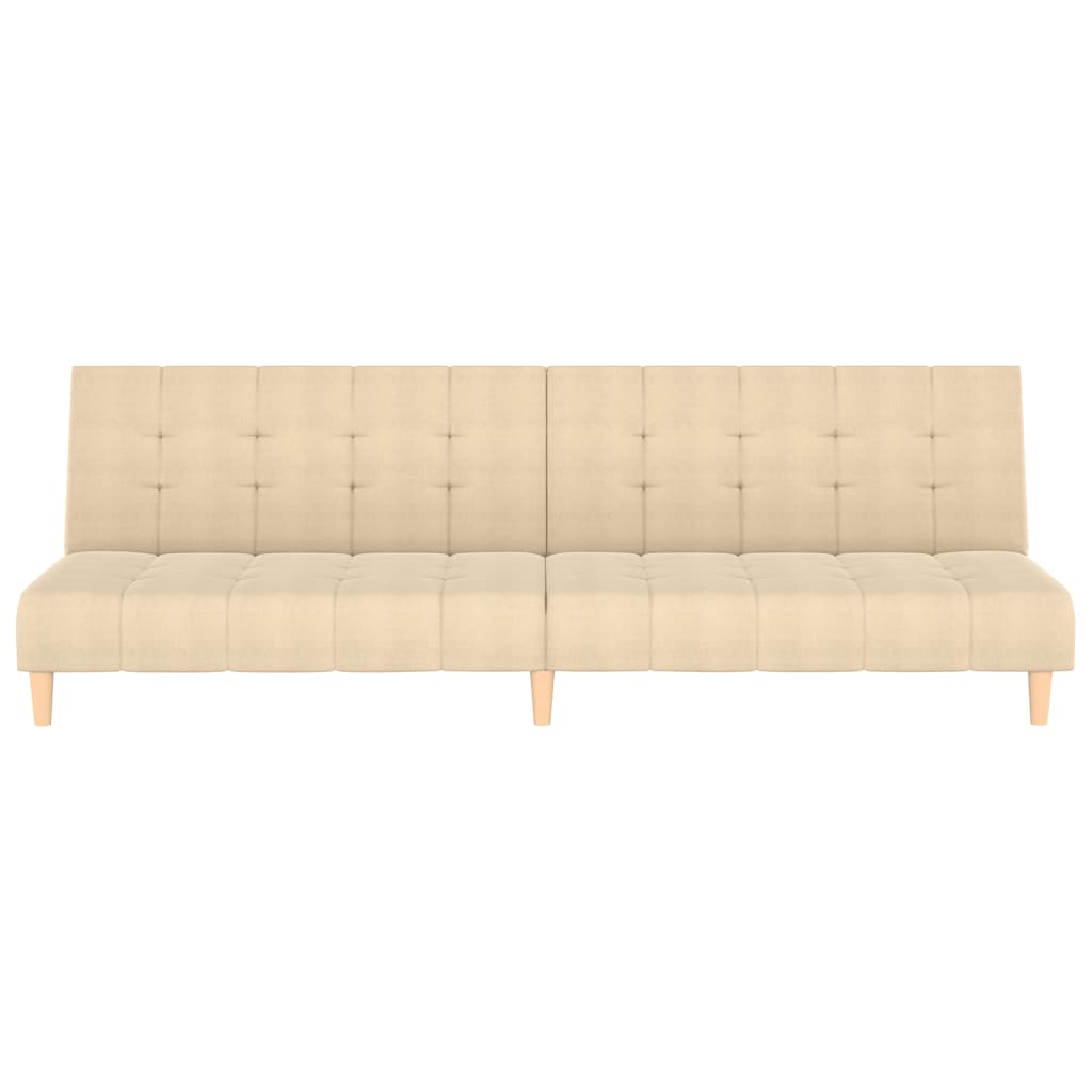 Schlafsofa 2-Sitzer Creme Stoff