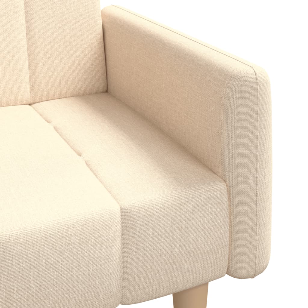 Schlafsofa 2-Sitzer Creme Stoff