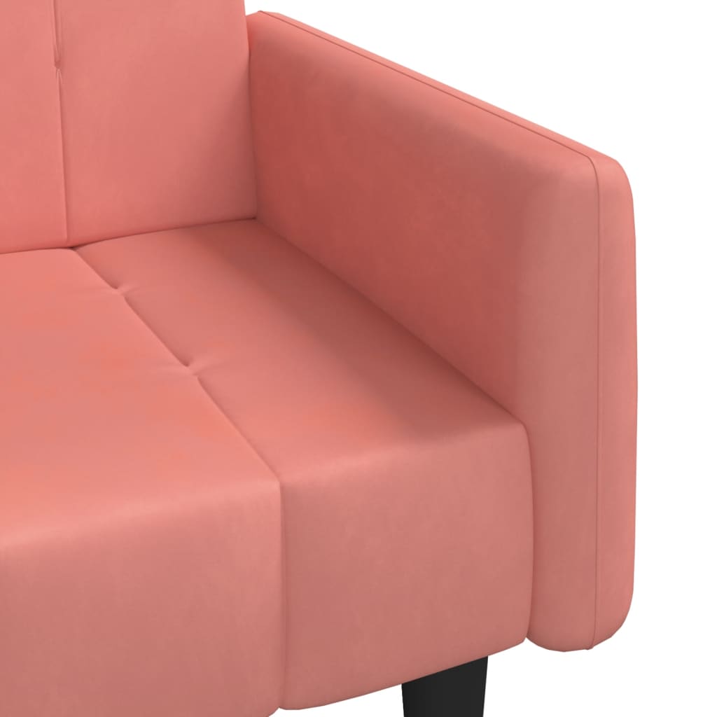 Schlafsofa 2-Sitzer Rosa Samt