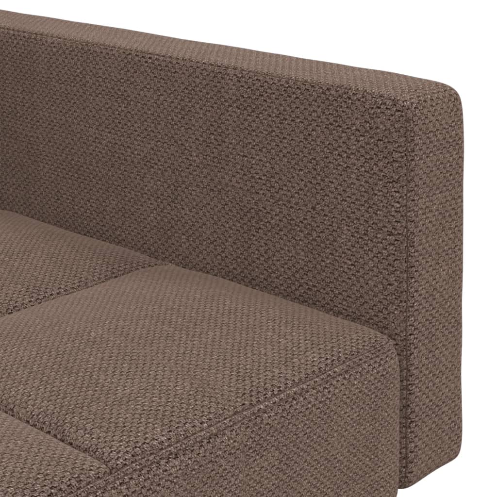 Schlafsofa 2-Sitzer mit 2 Kissen Taupe Stoff