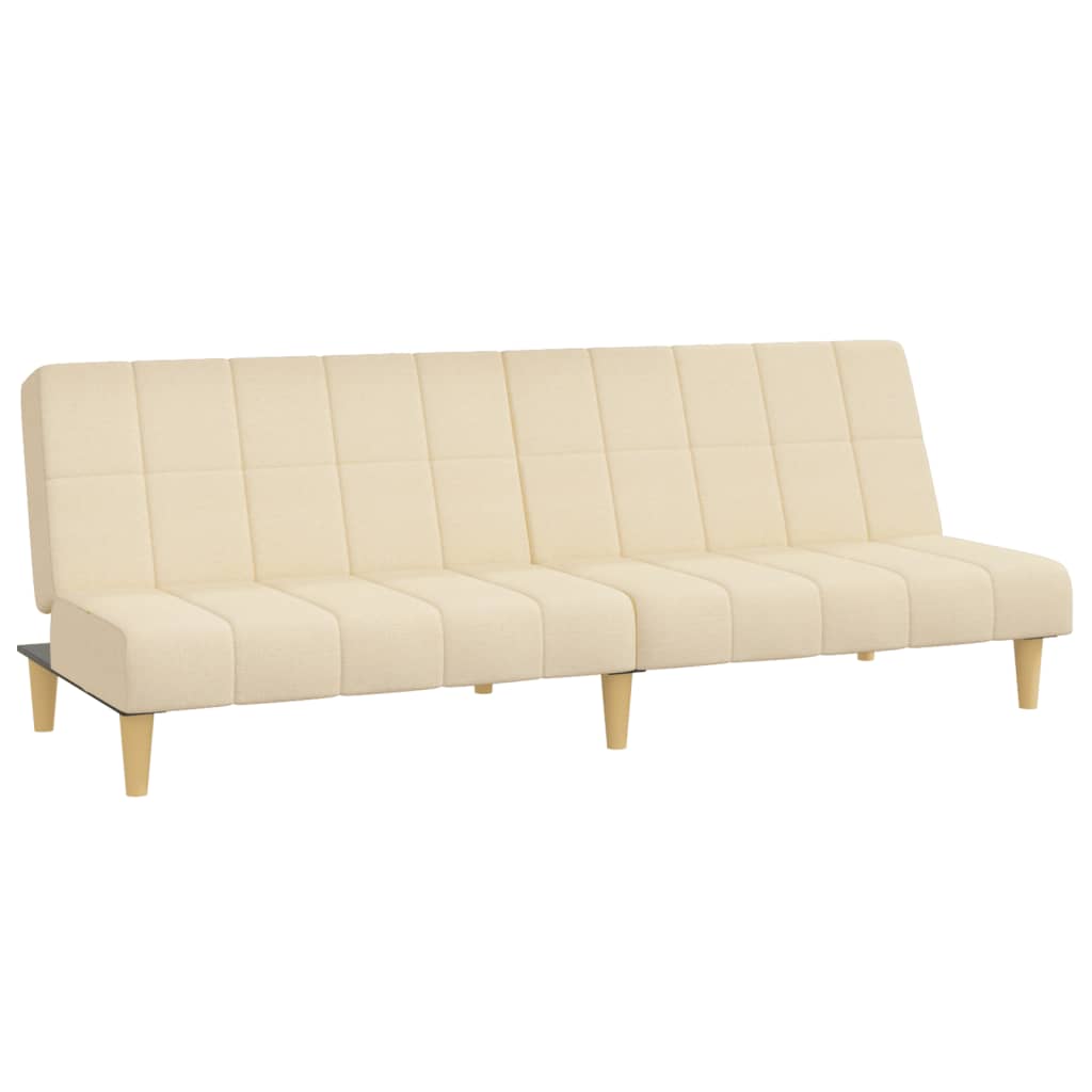 Schlafsofa 2-Sitzer Creme Stoff