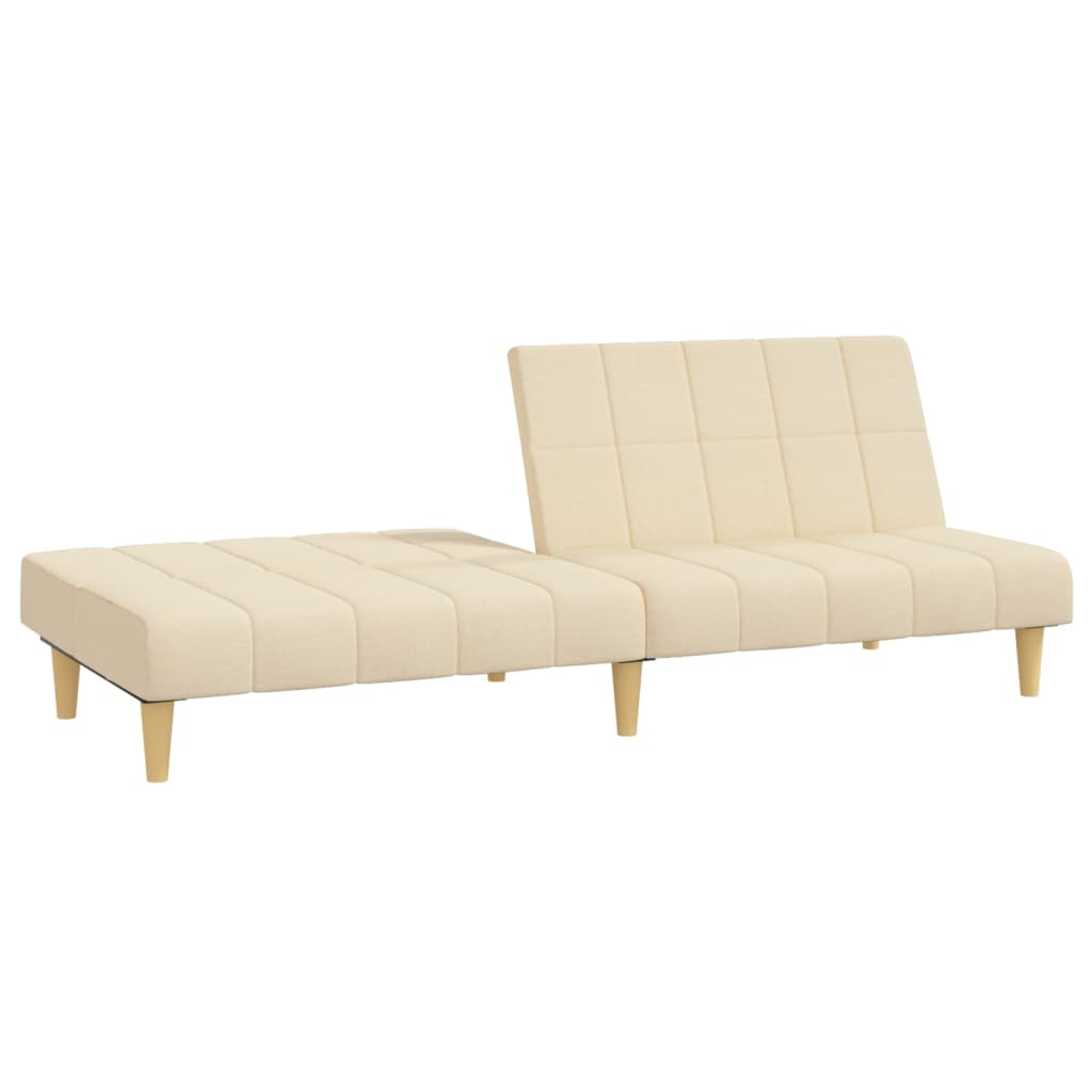 Schlafsofa 2-Sitzer Creme Stoff