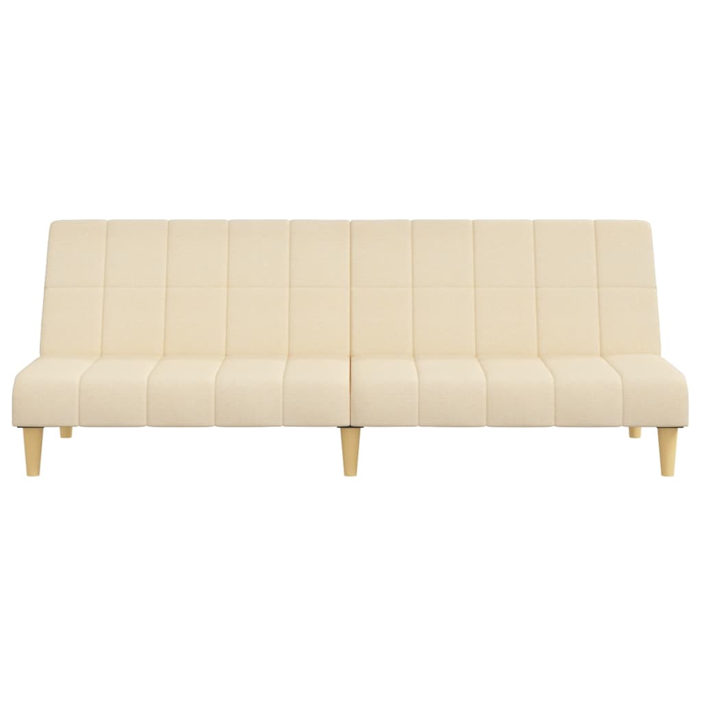 Schlafsofa 2-Sitzer Creme Stoff