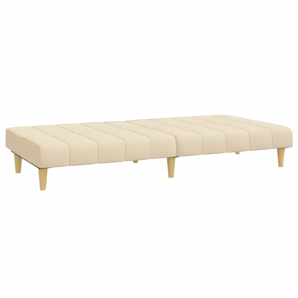 Schlafsofa 2-Sitzer Creme Stoff