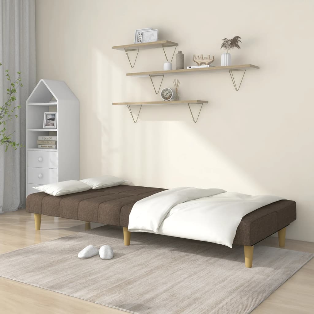 Schlafsofa 2-Sitzer Taupe Stoff