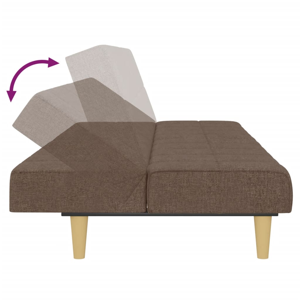 Schlafsofa 2-Sitzer Taupe Stoff