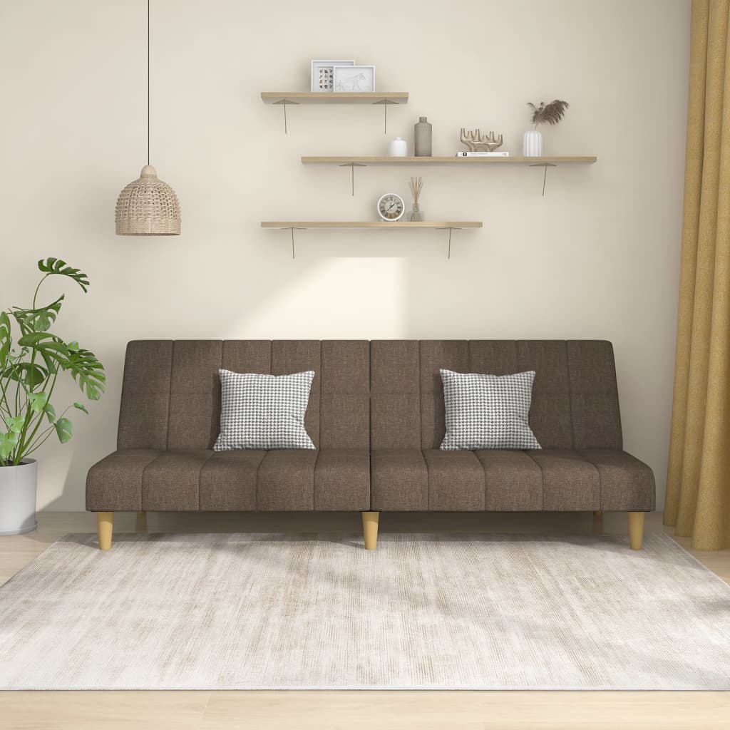 Schlafsofa 2-Sitzer Taupe Stoff