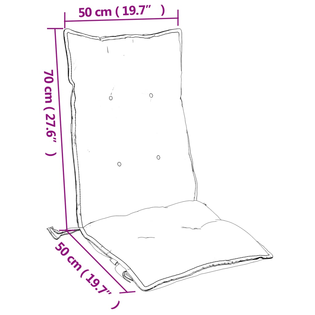 Hochlehner-Auflagen 6 Stk. Creme Oxford-Gewebe