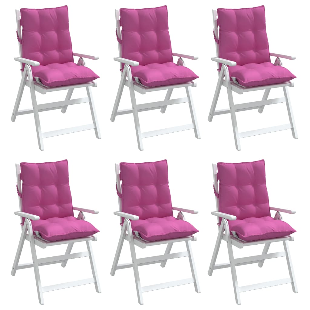 Niedriglehner-Auflagen 6 Stk. Rosa Oxford-Gewebe