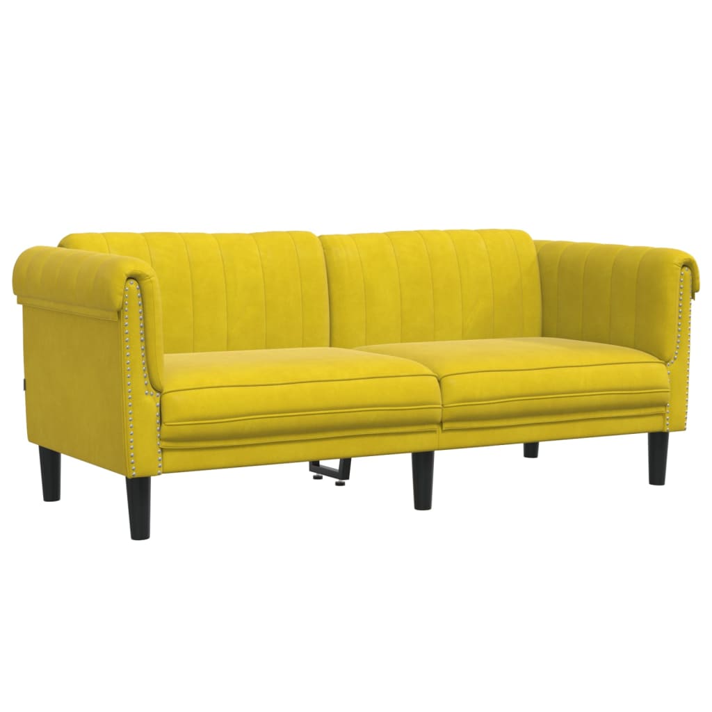 Sofa 2-Sitzer Gelb Samt
