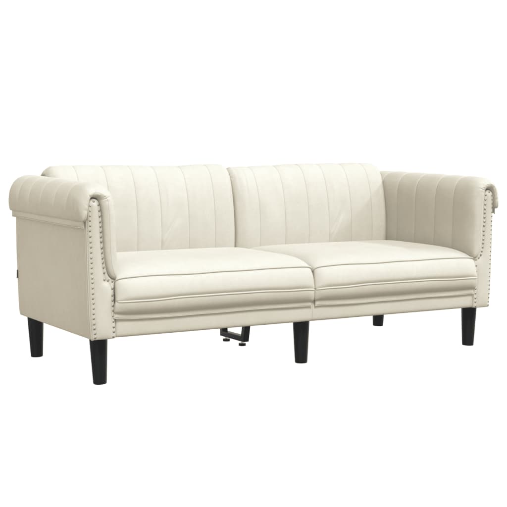 Sofa 2-Sitzer Creme Samt