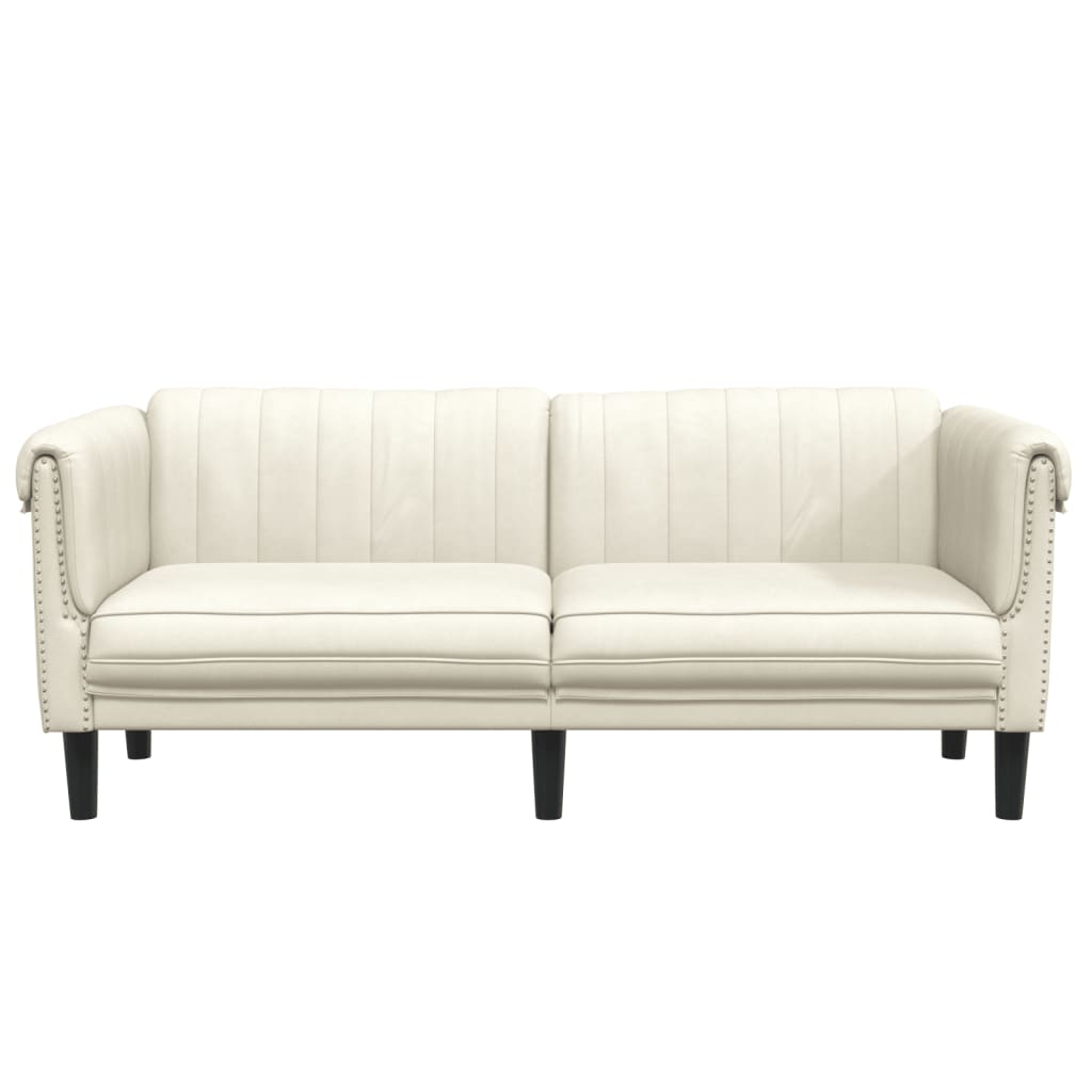 Sofa 2-Sitzer Creme Samt