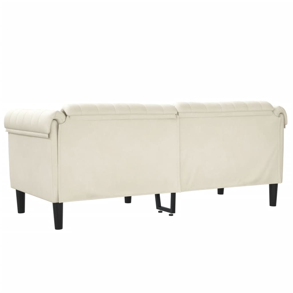 Sofa 2-Sitzer Creme Samt