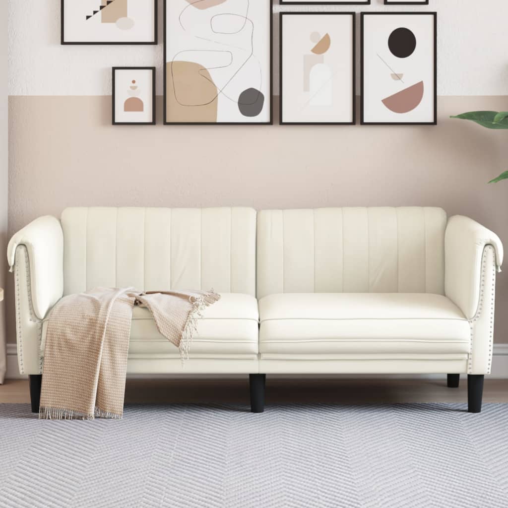 Sofa 2-Sitzer Creme Samt