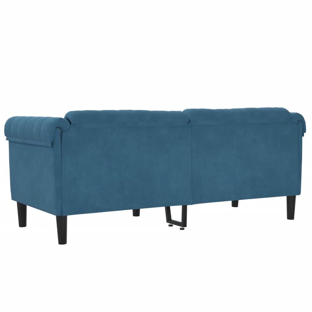 Sofa 2-Sitzer Blau Samt