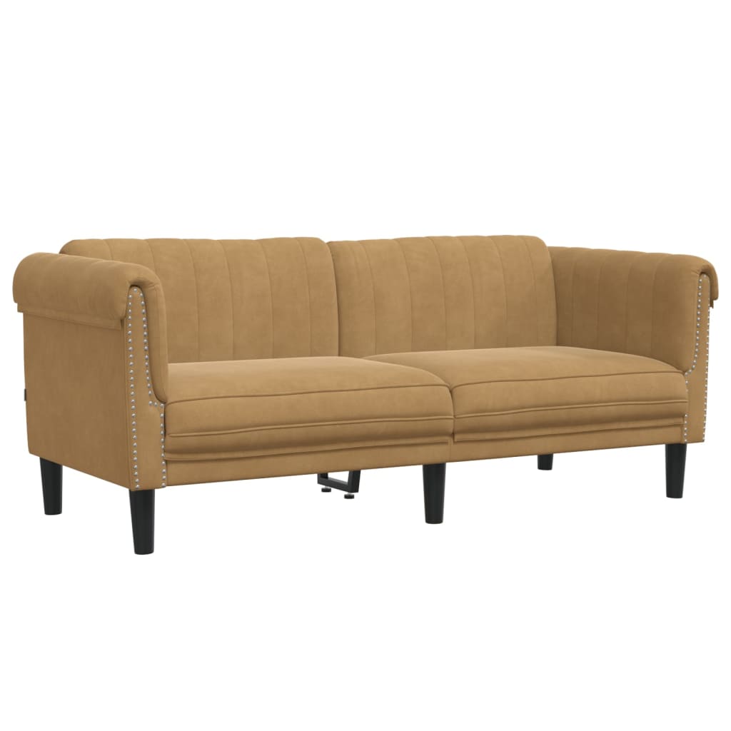 Sofa 2-Sitzer Braun Samt