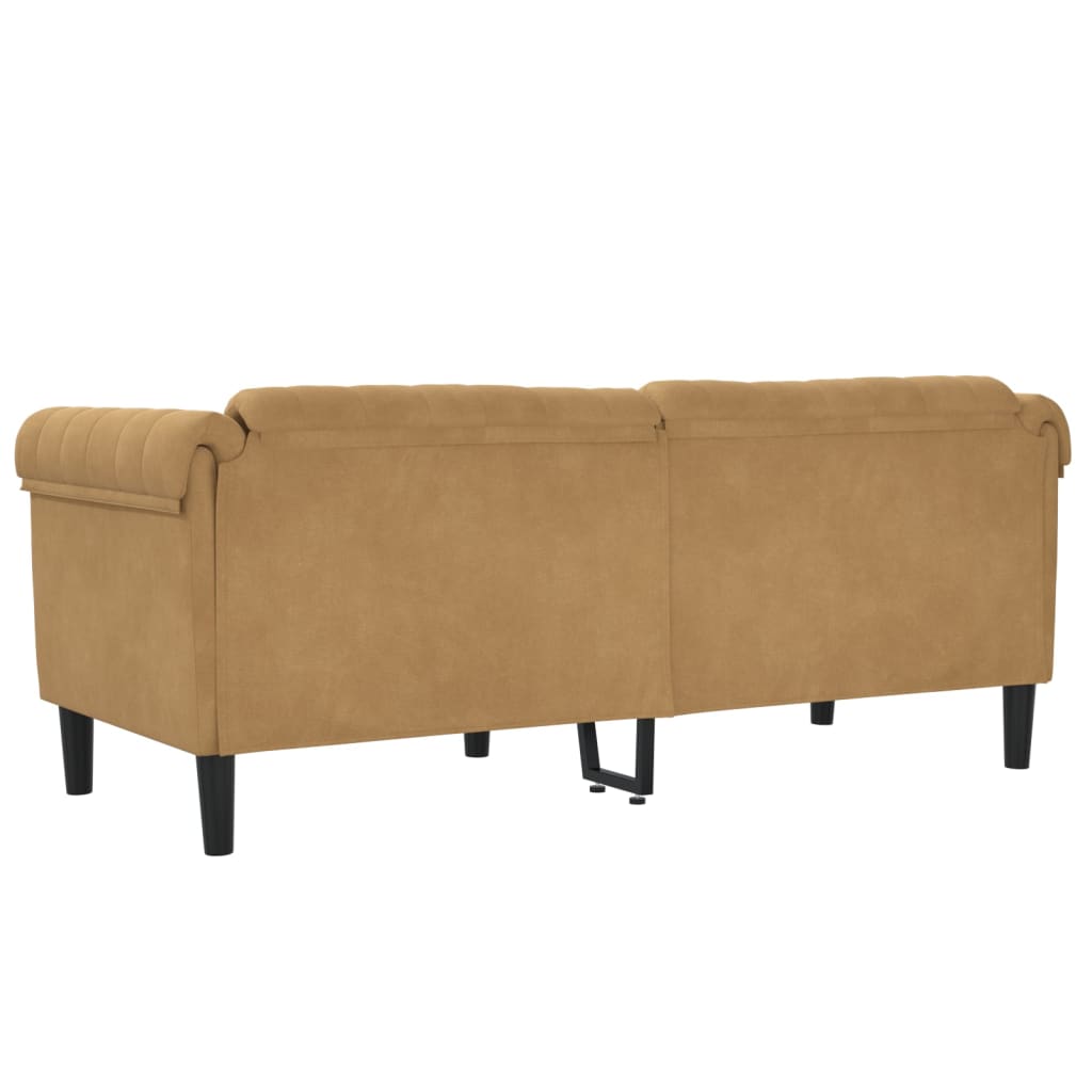 Sofa 2-Sitzer Braun Samt