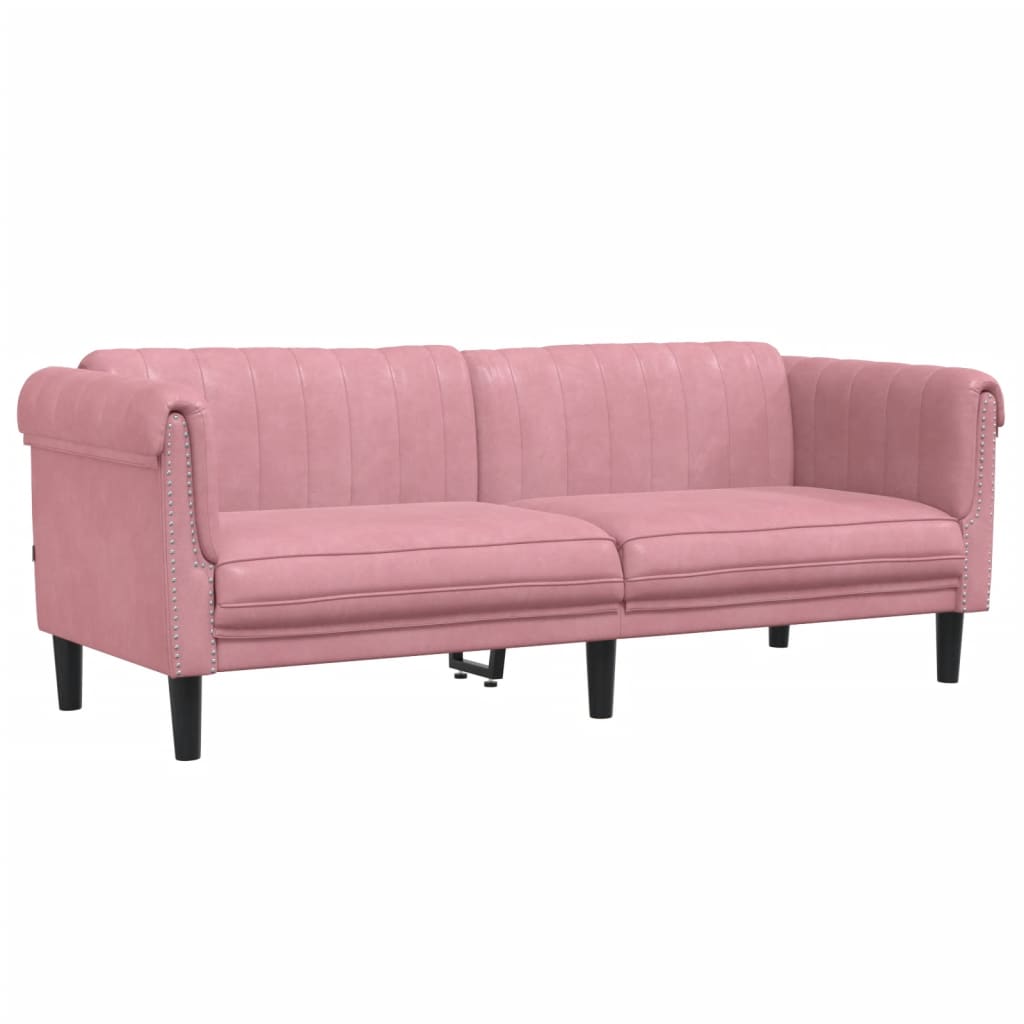 Sofa 3-Sitzer Rosa Samt