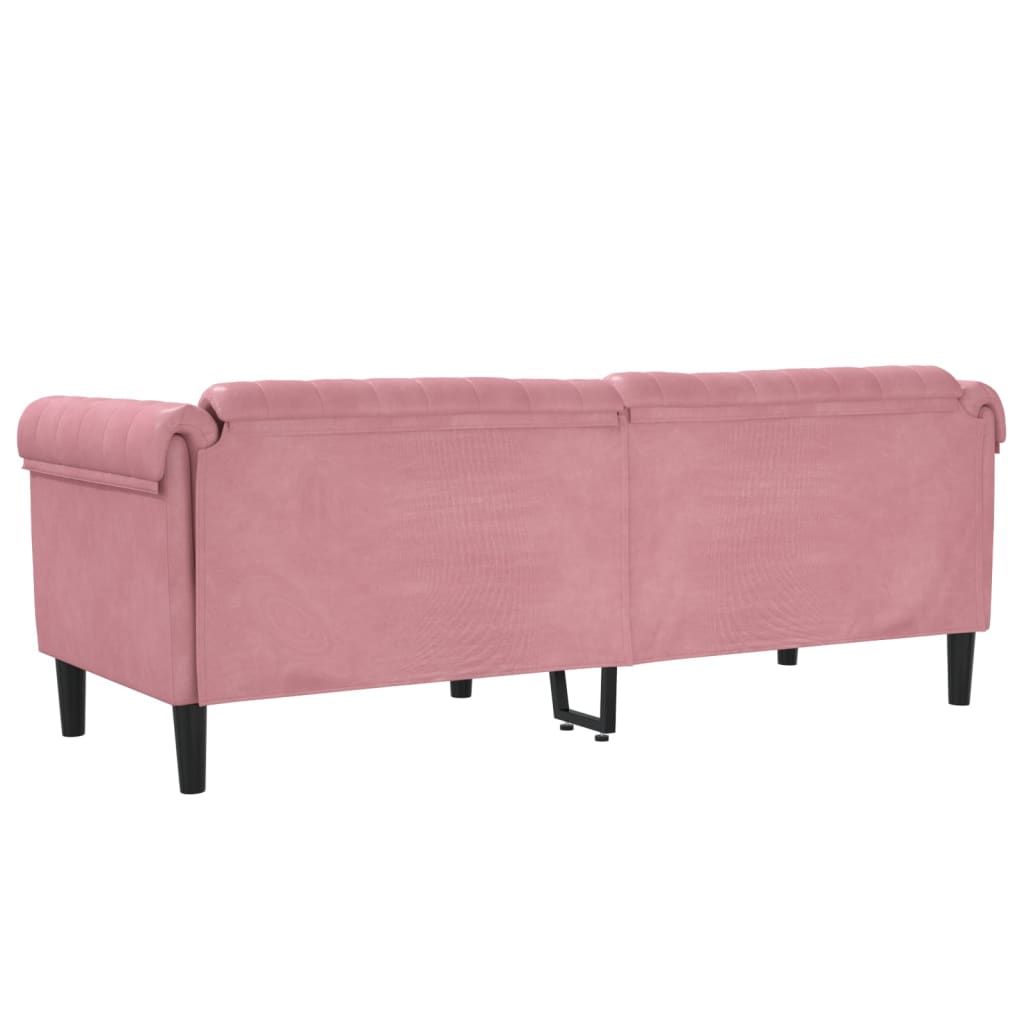 Sofa 3-Sitzer Rosa Samt