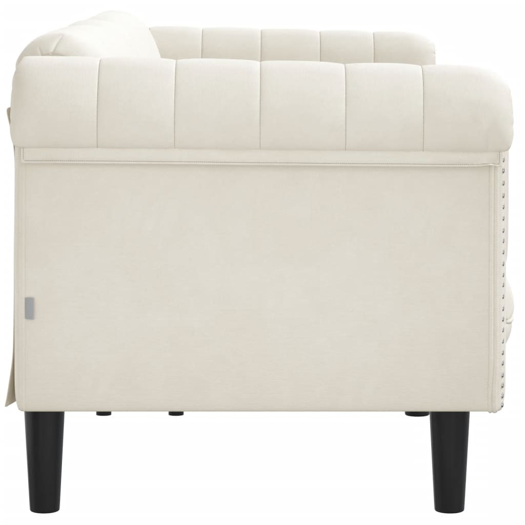 Sofa 3-Sitzer Creme Samt