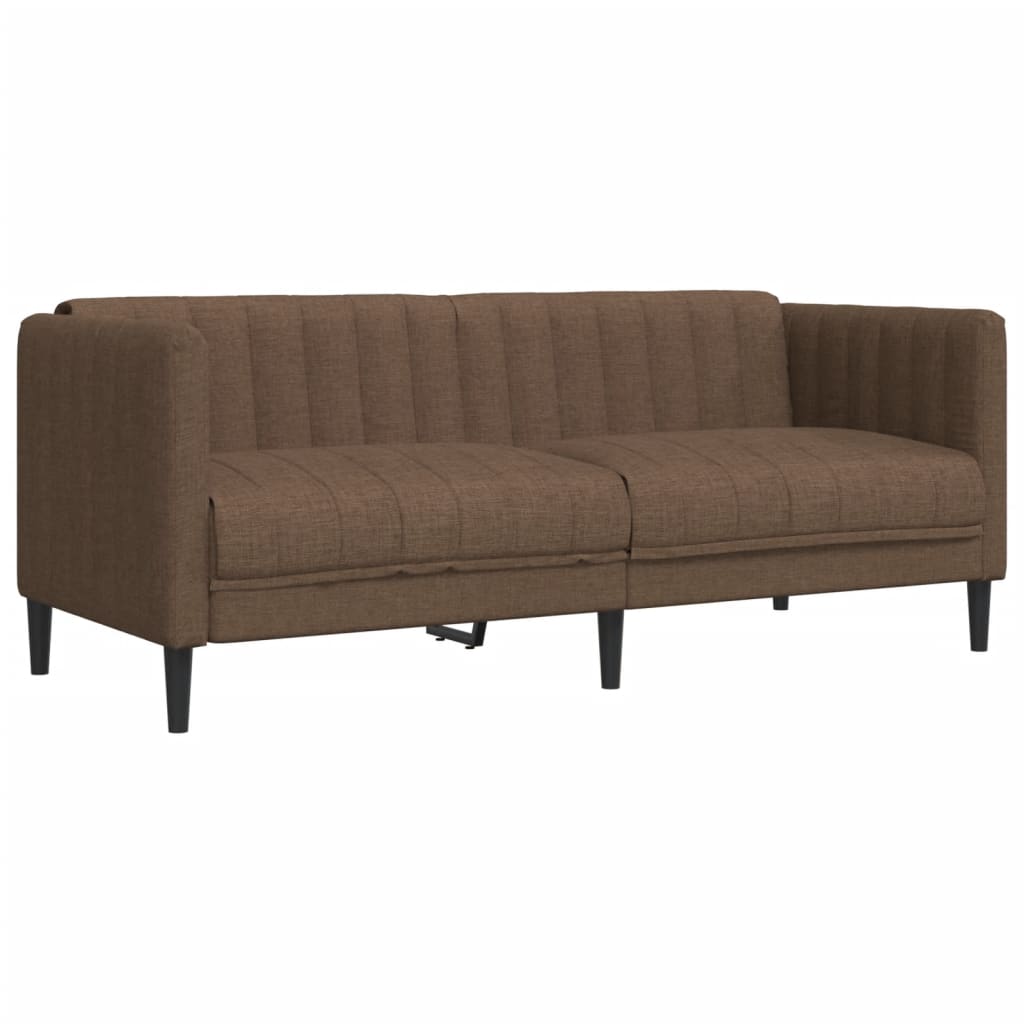 Sofa 2-Sitzer Braun Stoff