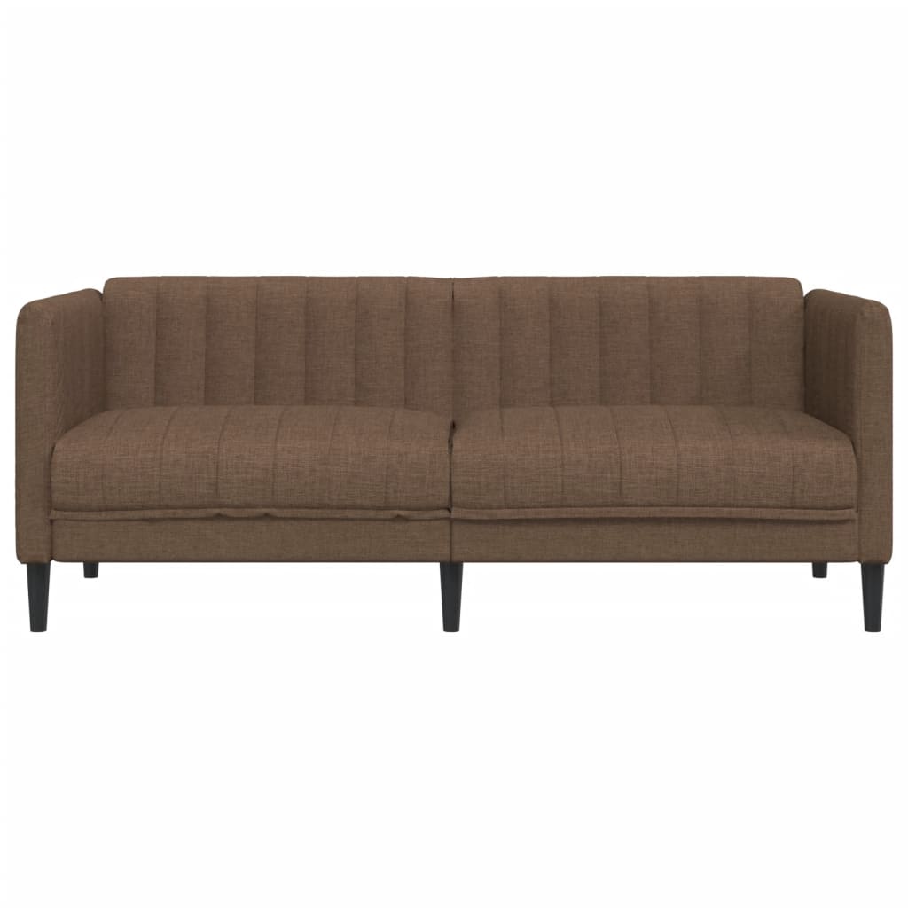 Sofa 2-Sitzer Braun Stoff