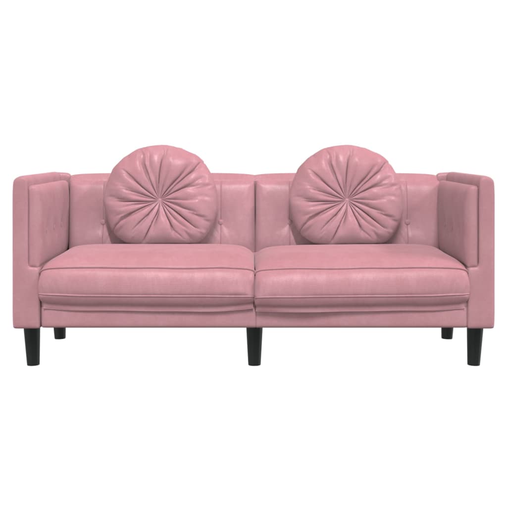 Sofa mit Kissen 2-Sitzer Rosa Samt