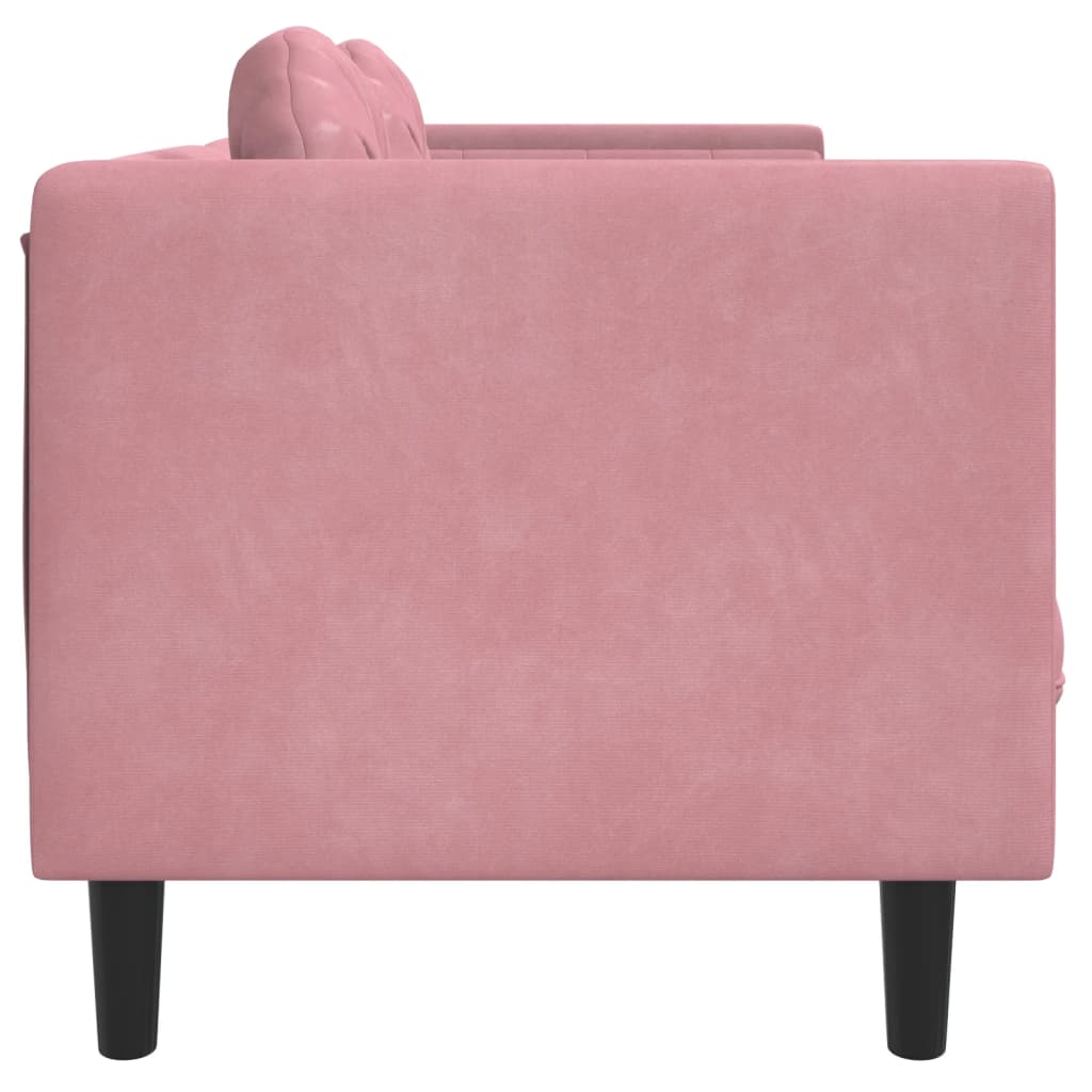 Sofa mit Kissen 2-Sitzer Rosa Samt