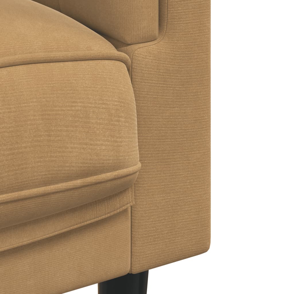 Sofa mit Kissen 2-Sitzer Braun Samt