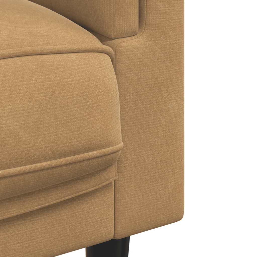 Sofa mit Kissen 3-Sitzer Braun Samt