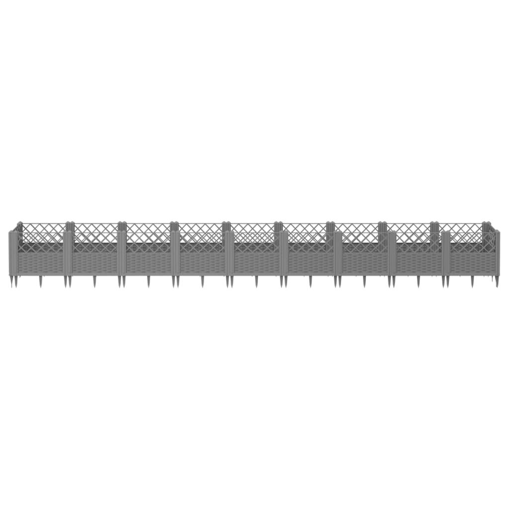 Pflanzkasten mit Erdspießen Hellgrau 363,5x43,5x43,5 cm PP