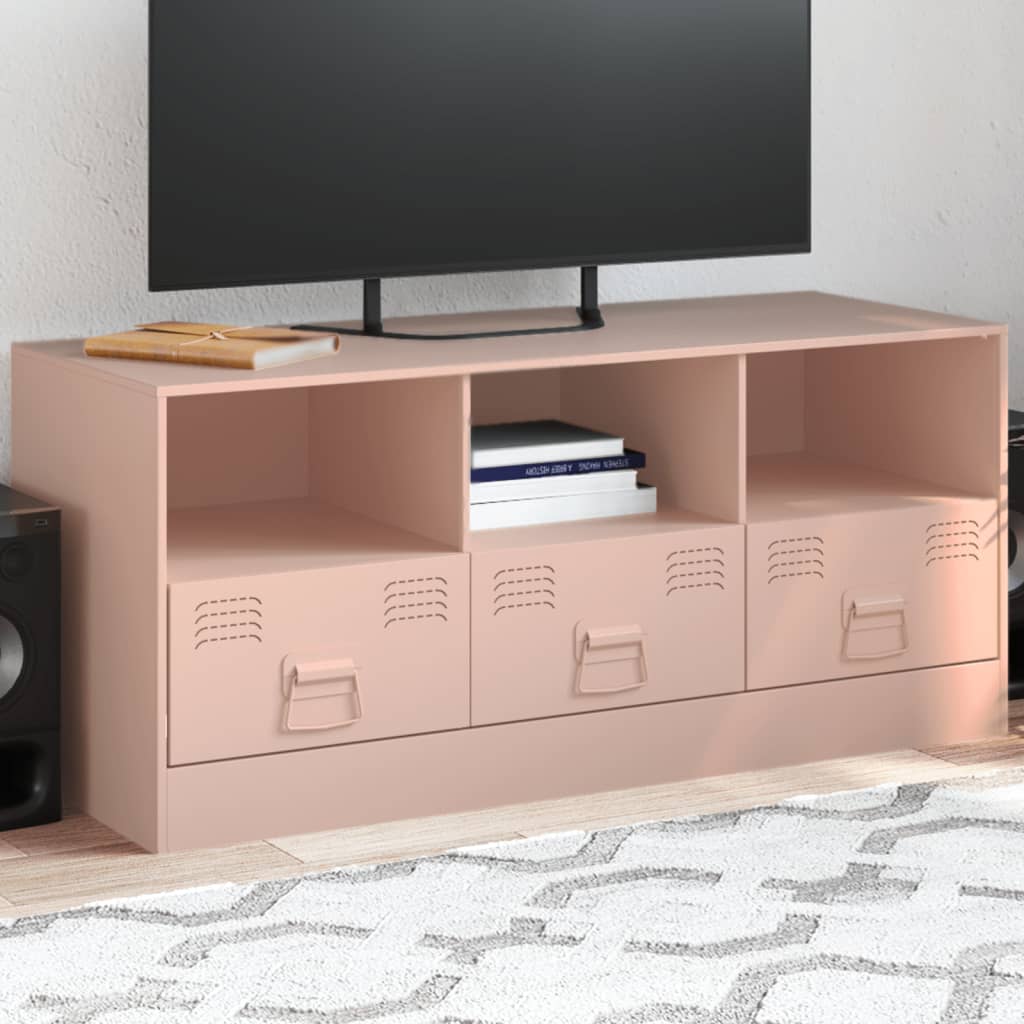 TV-Schrank Rosa 99x39x44 cm Stahl