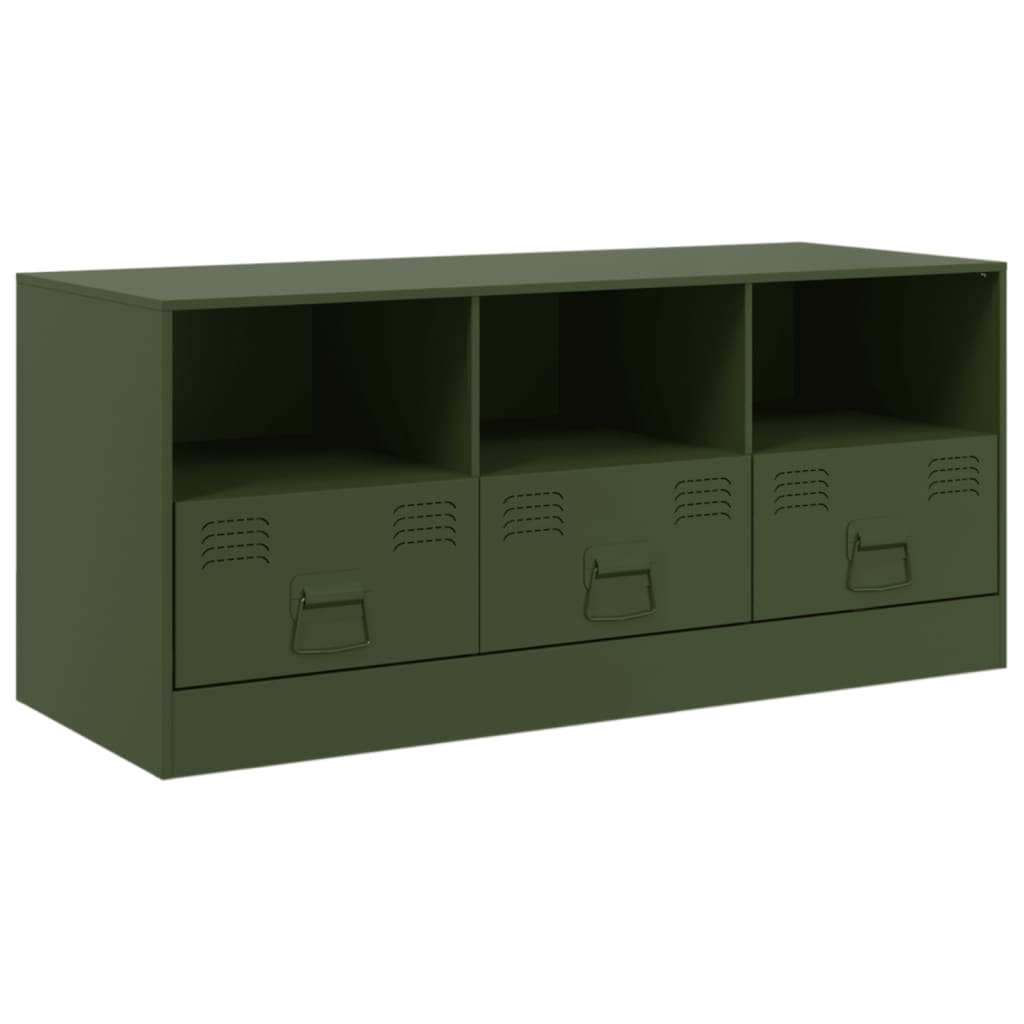 TV-Schrank Olivgrün 99x39x44 cm Stahl