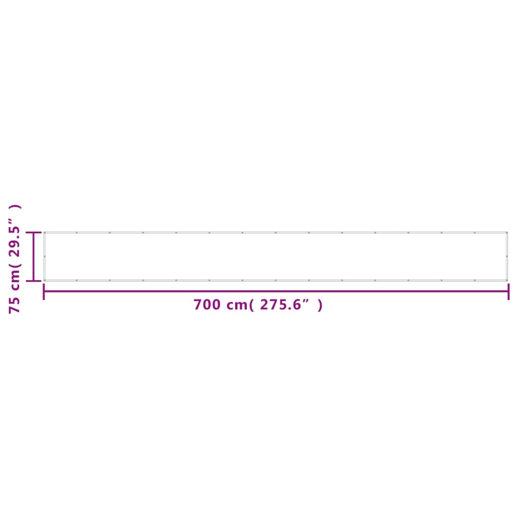 Balkon-Sichtschutz Anthrazit 75x700 cm 100 % Polyester-Oxford