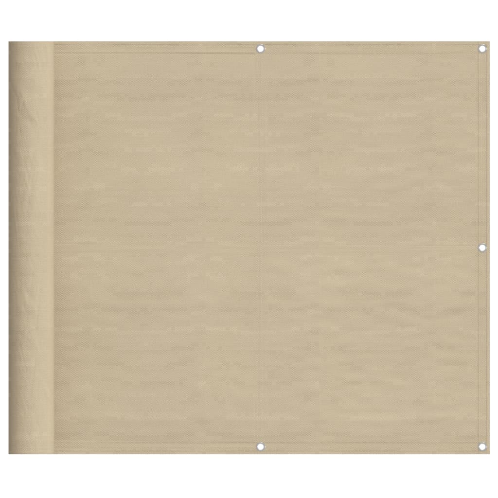 Balkon-Sichtschutz Beige 90x800 cm 100 % Polyester-Oxford