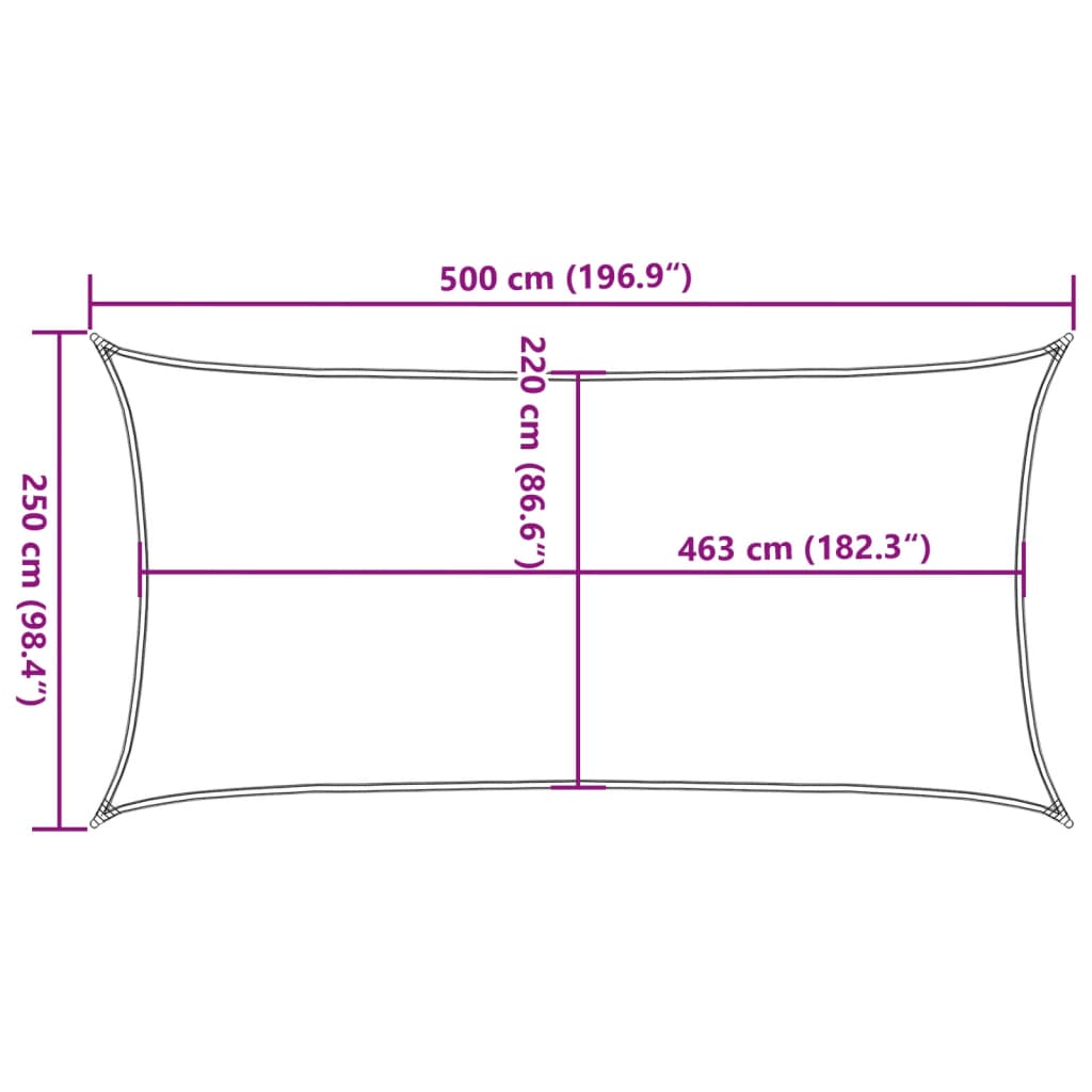 Sonnensegel Hellgrau 5x2,5 m 100% Polyester Oxford