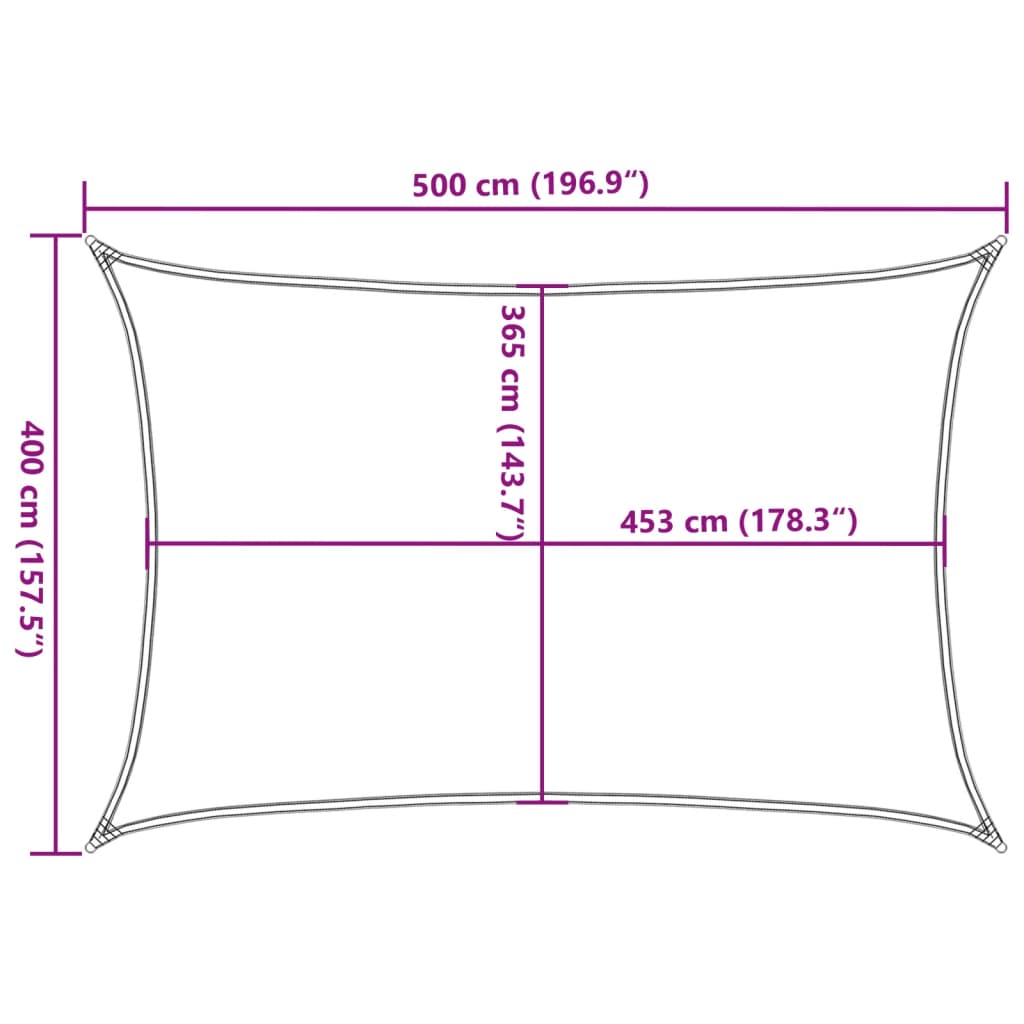 Sonnensegel Hellgrau 5x4 m 100% Polyester Oxford