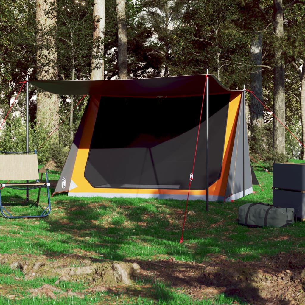 Campingzelt 2 Personen Grau und Orange Wasserfest