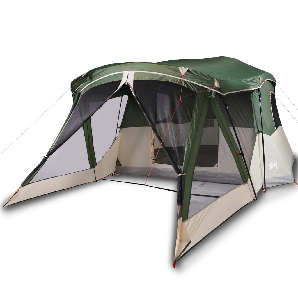 Campingzelt mit Vorzelt 4 Personen Grün Wasserdicht
