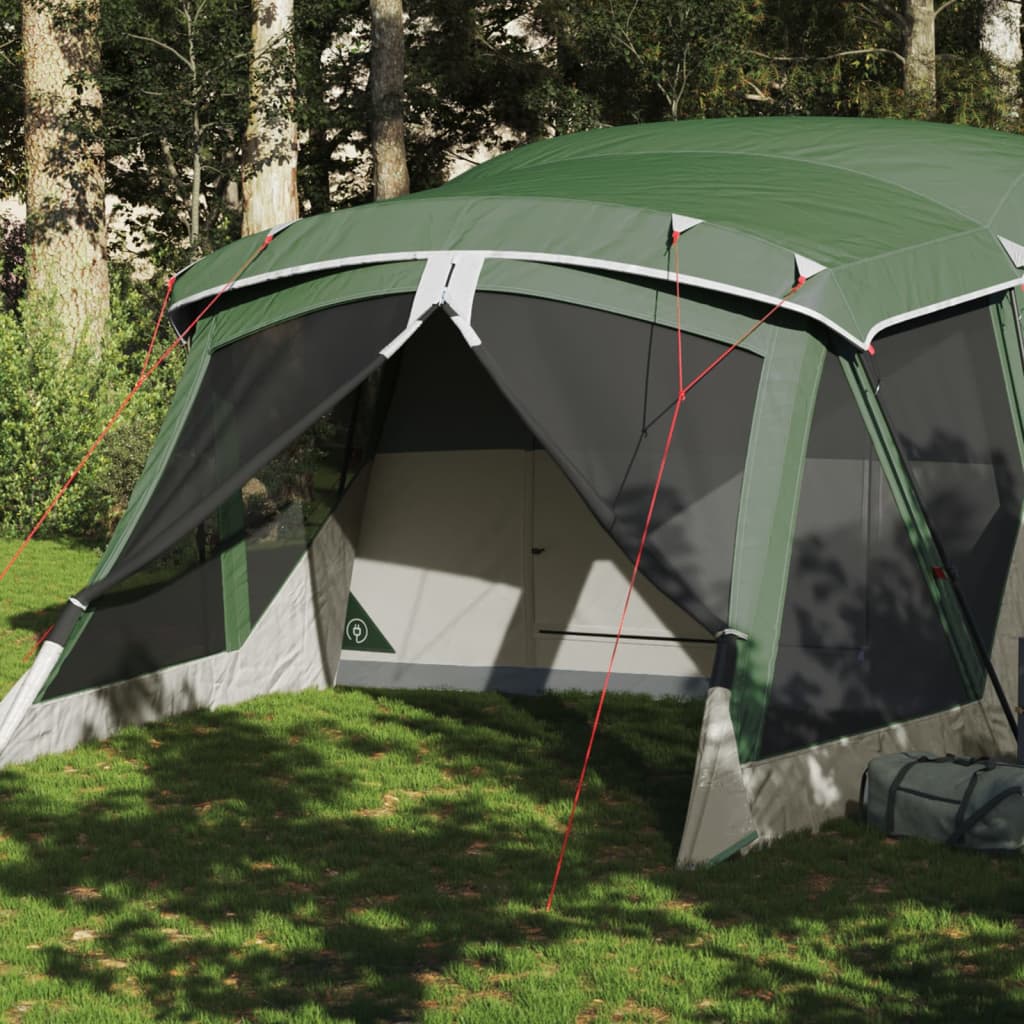 Campingzelt mit Vorzelt 4 Personen Grün Wasserdicht
