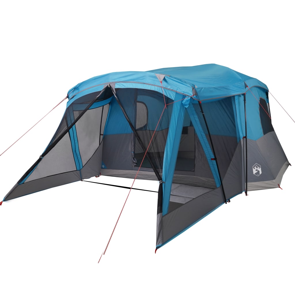 Campingzelt mit Vorzelt 4 Personen Blau Wasserdicht