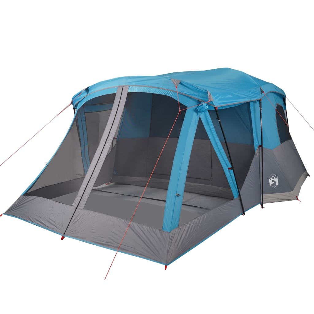 Campingzelt mit Vorzelt 4 Personen Blau Wasserdicht
