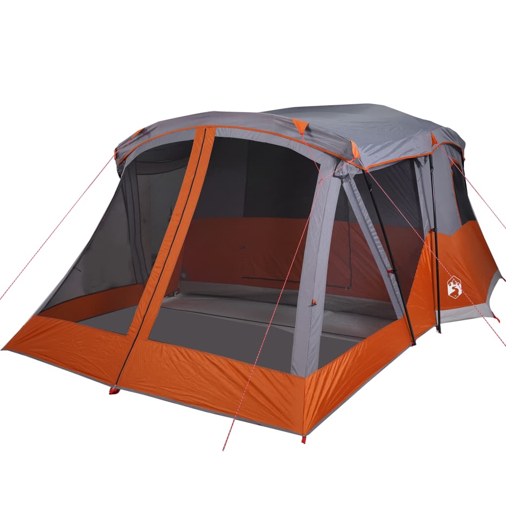 Campingzelt mit Vorzelt 4 Personen Grau und Orange Wasserfest
