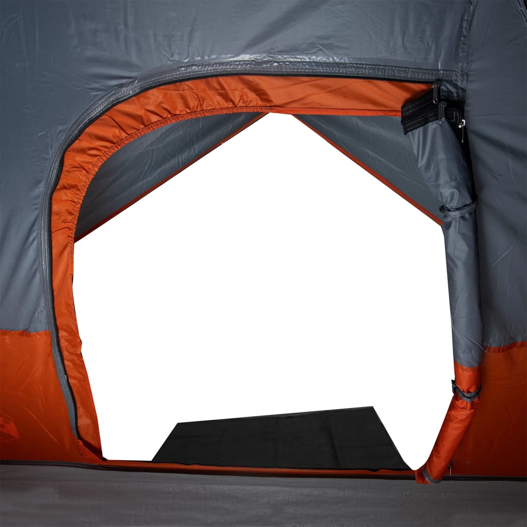 Kuppel-Campingzelt 3 Personen Grau und Orange Wasserdicht