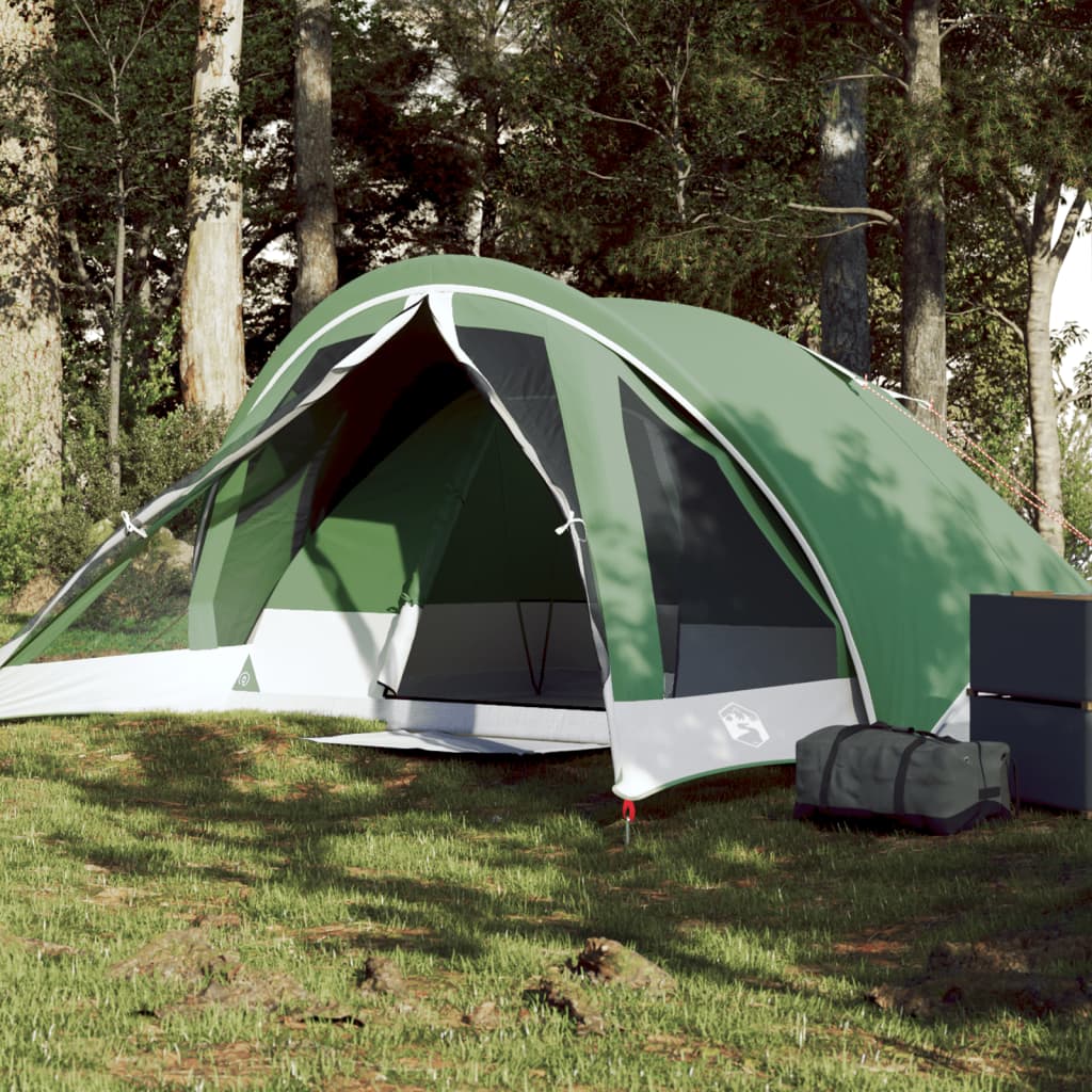Campingzelt 4 Personen Grün Wasserdicht