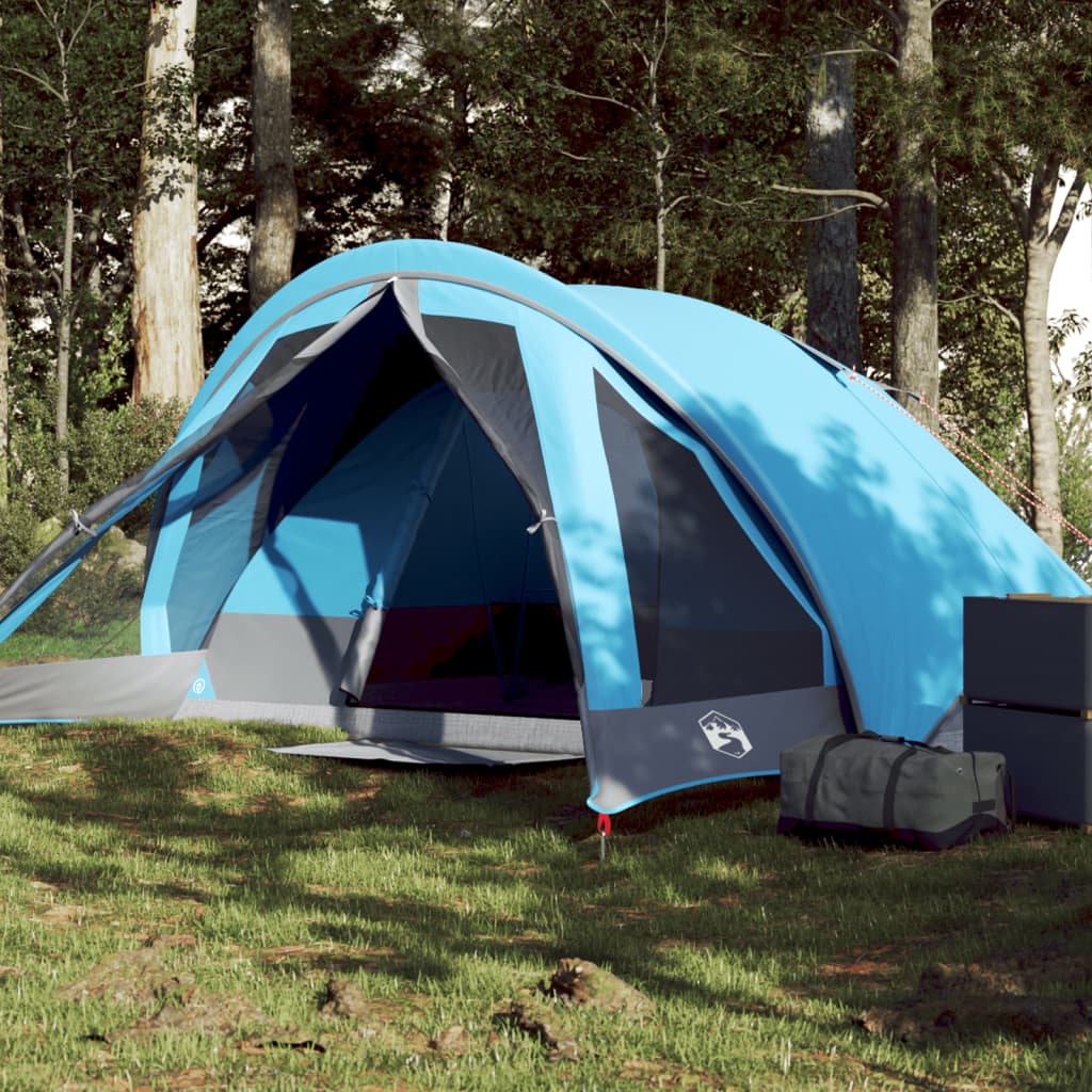 Campingzelt 4 Personen Blau Wasserdicht