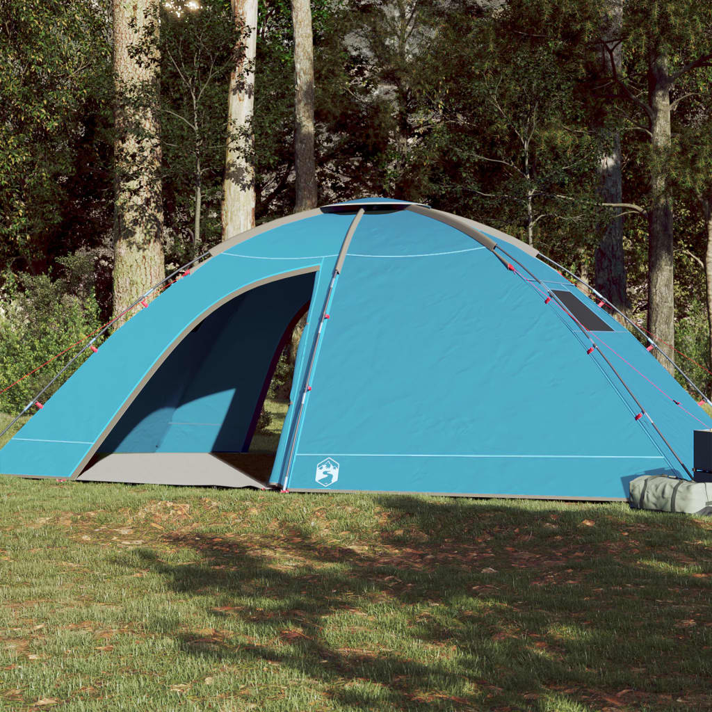 Campingzelt 8 Personen Blau Wasserdicht